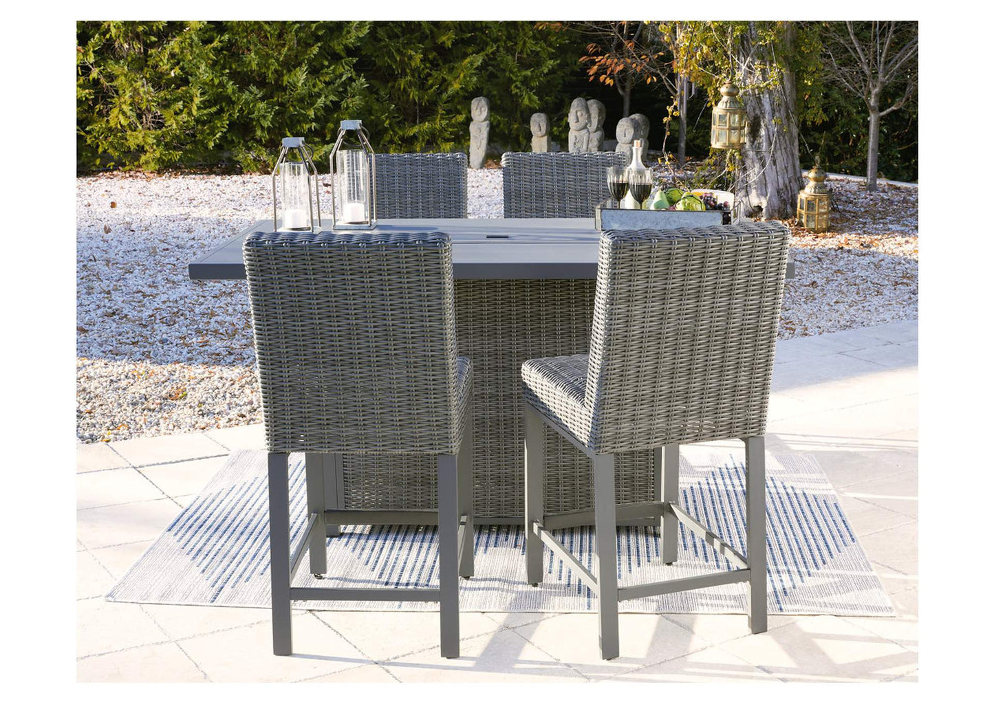 Palazzo Outdoor Bar Table and 4 Barstools