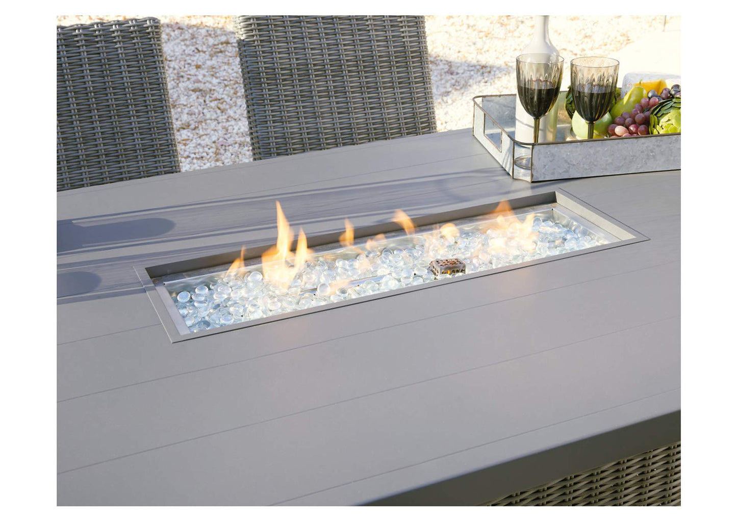 Palazzo 7 Piece Outdoor Bar Stool & Fire Table Set