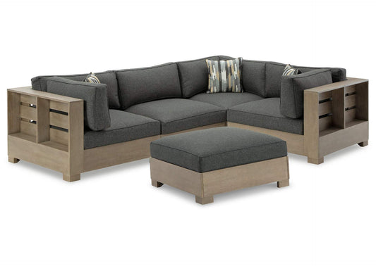 Citrine Park 4-Piece Outdoor Sectional with Ottoman