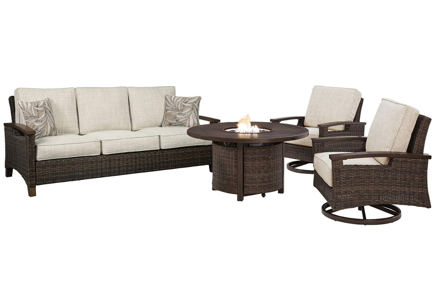 Paradise Trail Outdoor Sofa, Lounge Chairs & Fire Pit Table Set