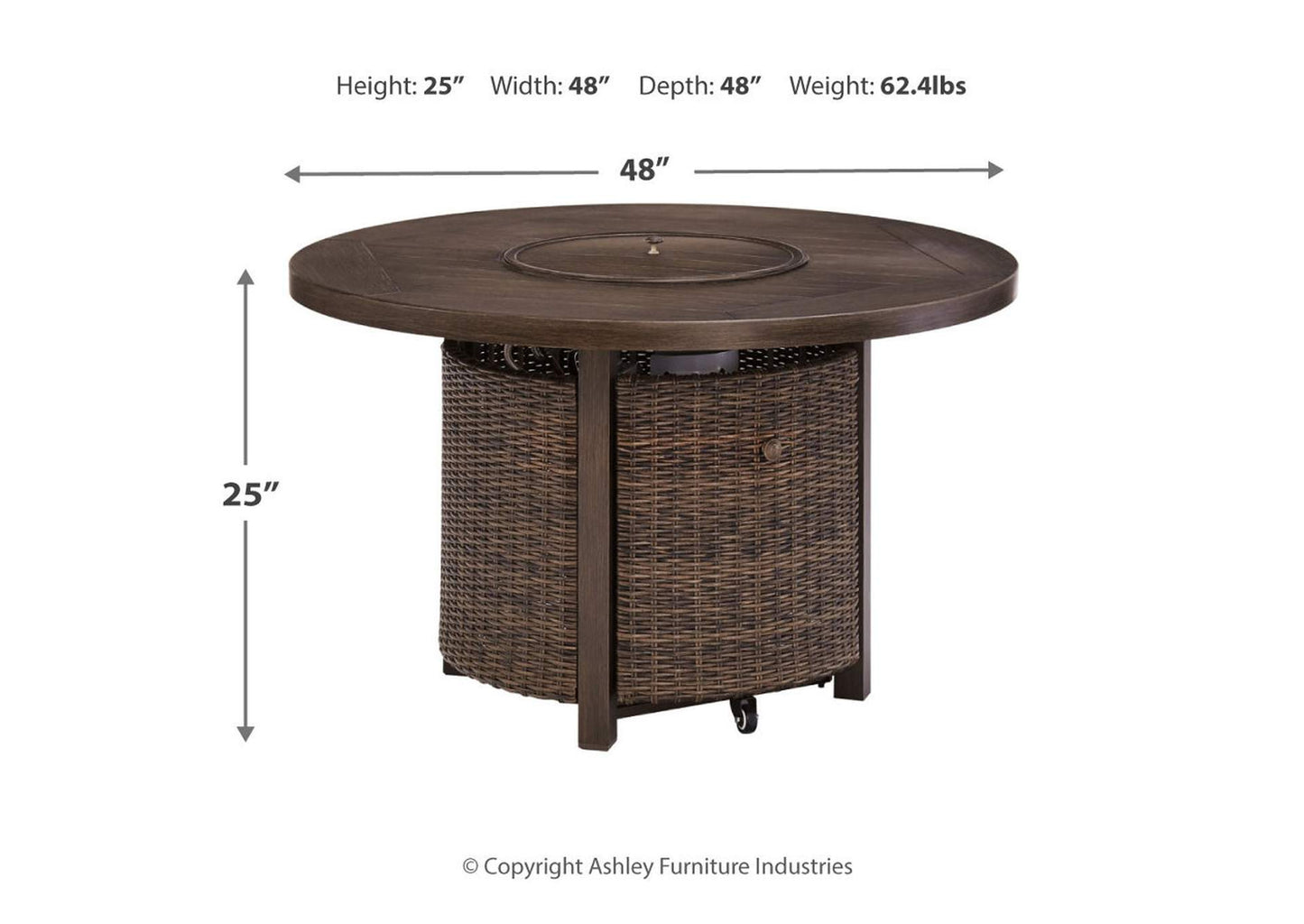 Paradise Trail 5-Piece Outdoor Fire Pit Table & Swivel Lounge Chairs Set