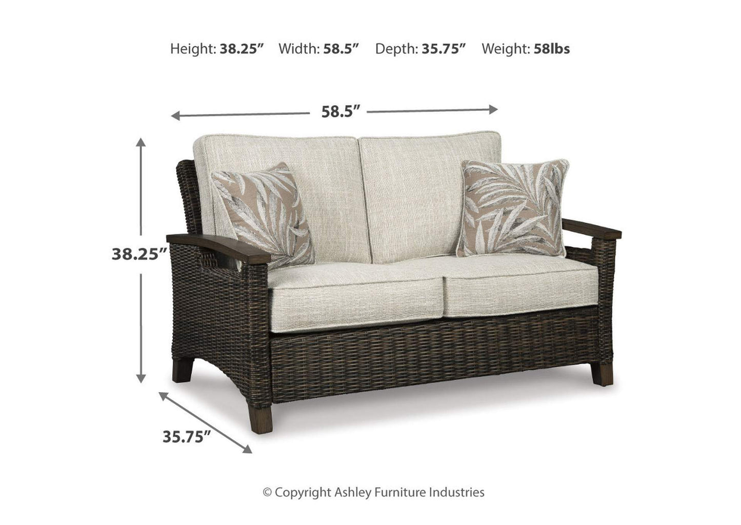 Paradise Trail Loveseat with Cushion