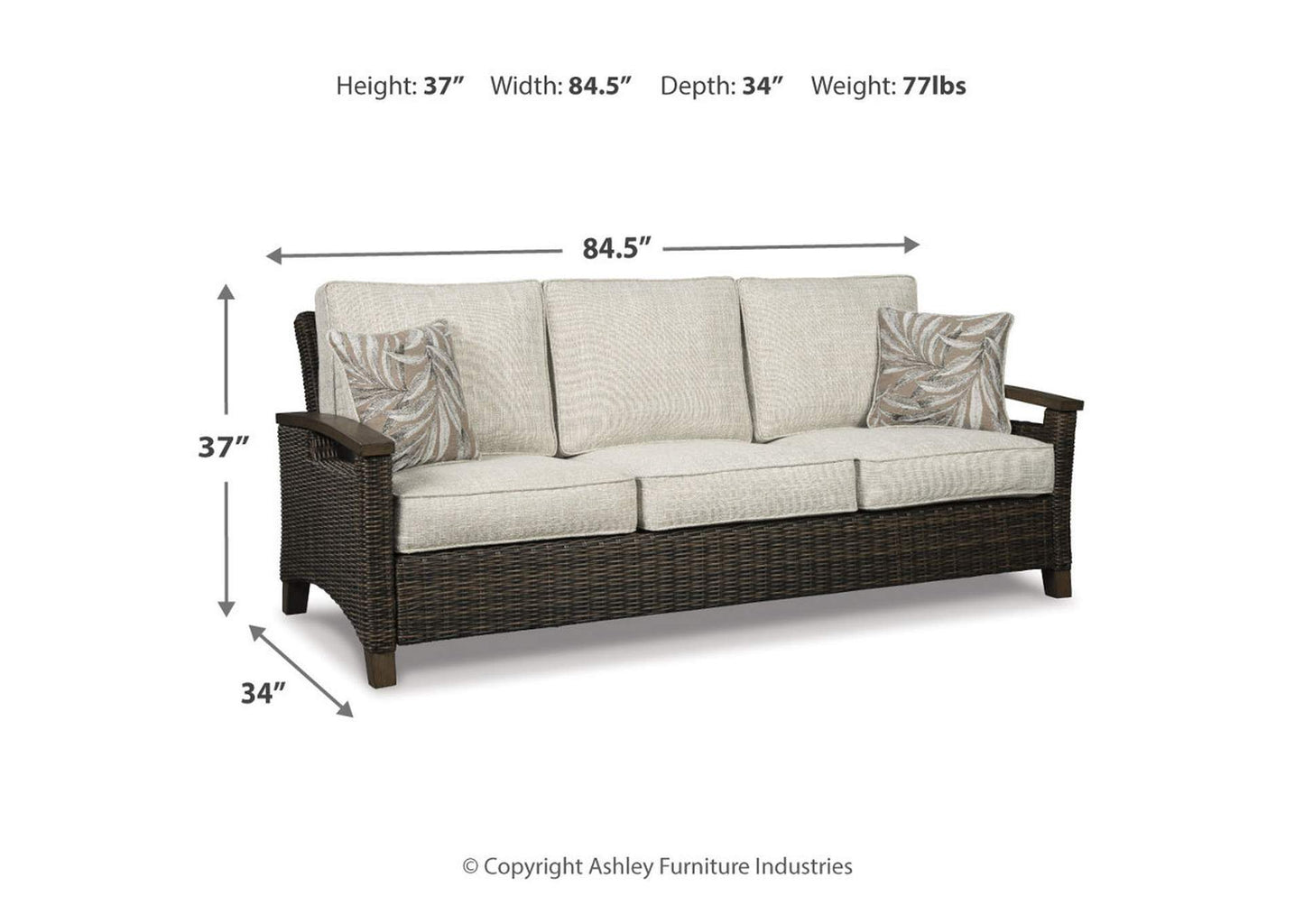 Paradise Trail Outdoor Sofa with 2 Lounge Chairs