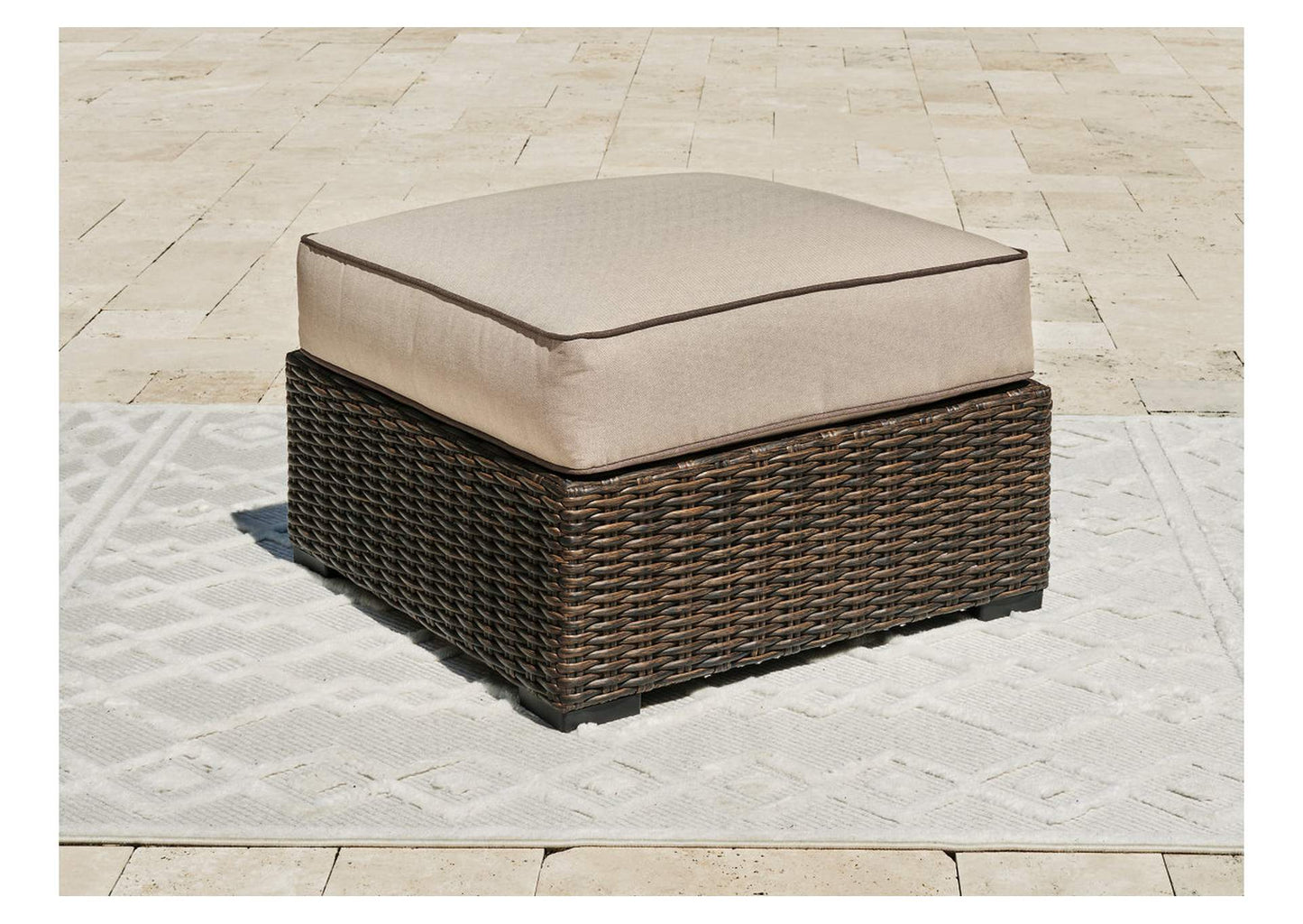 Coastline Bay Outdoor Ottoman with Cushion