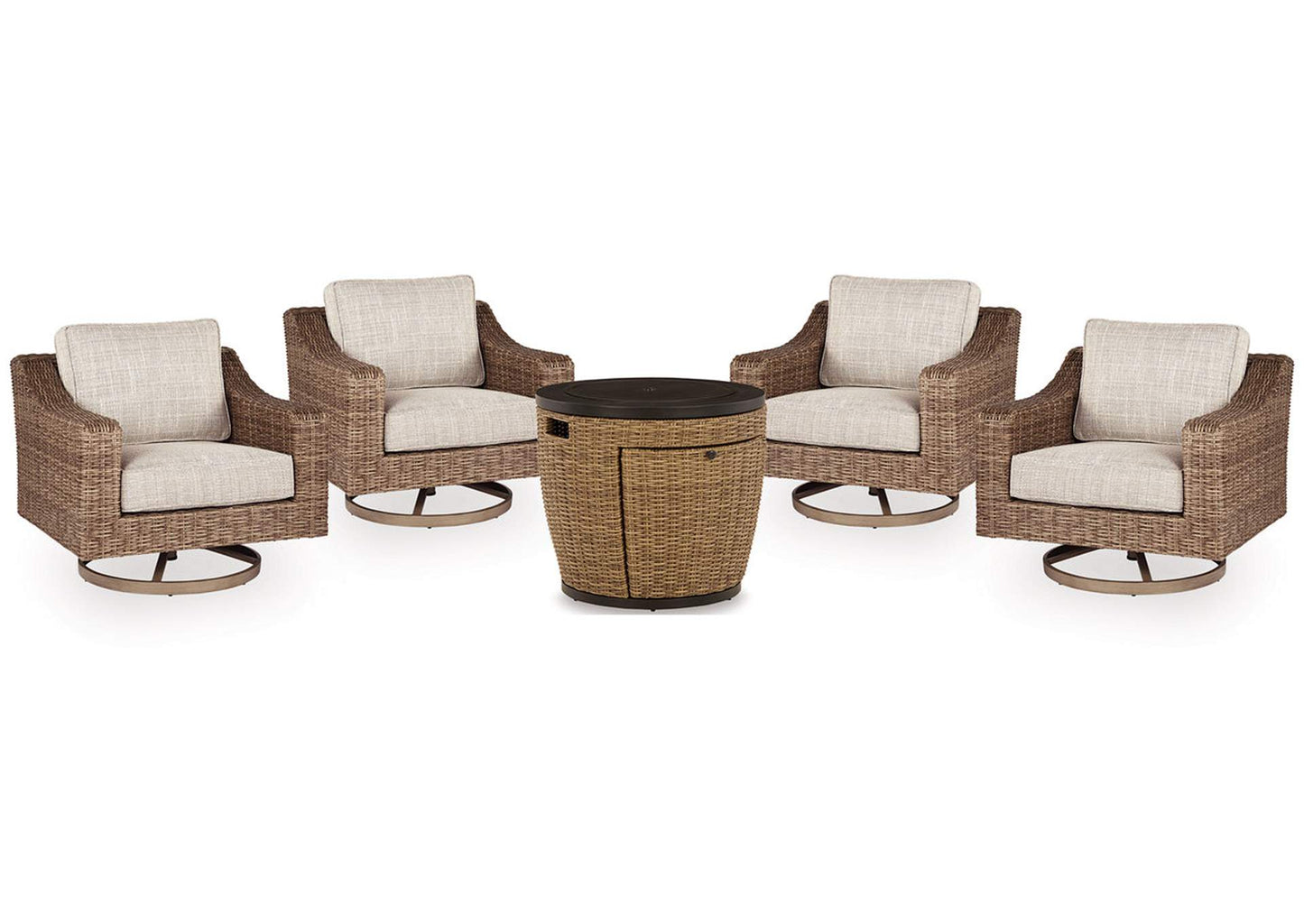 Malayah Outdoor Fire Pit Table and 4 Chairs