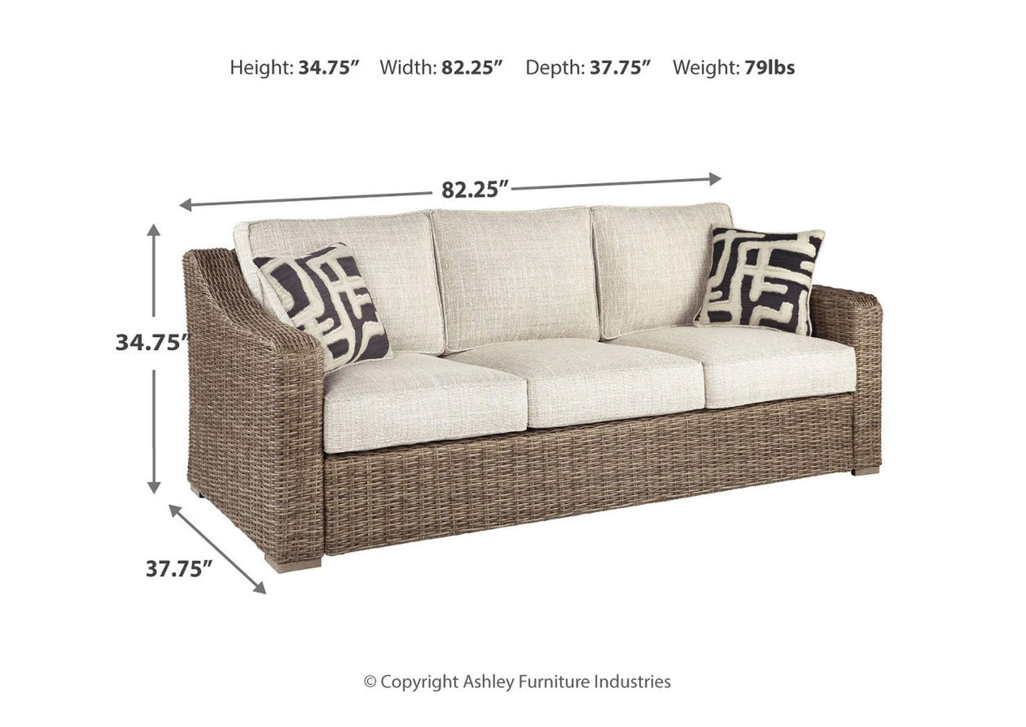 Beachcroft 3-Piece Outdoor Sofa & Swivel Lounge Chairs Set