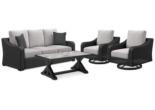 Beachcroft Outdoor Sofa and 2 Chairs with Coffee Table