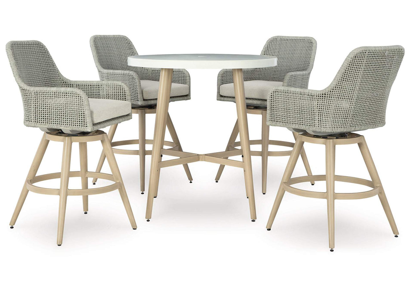 Seton Creek Outdoor Bar Table and 4 Barstools