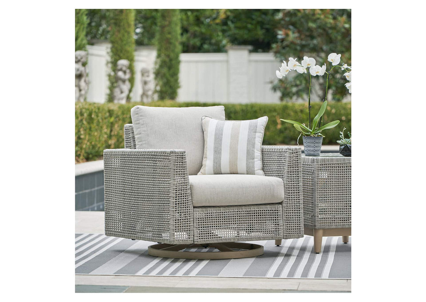 Seton Creek Outdoor Swivel Lounge with Cushion