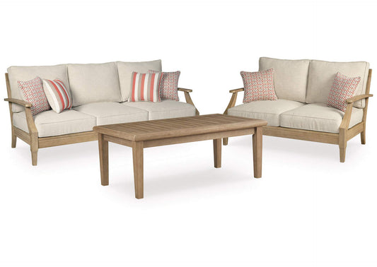 Clare View Outdoor Sofa and Loveseat with Coffee Table