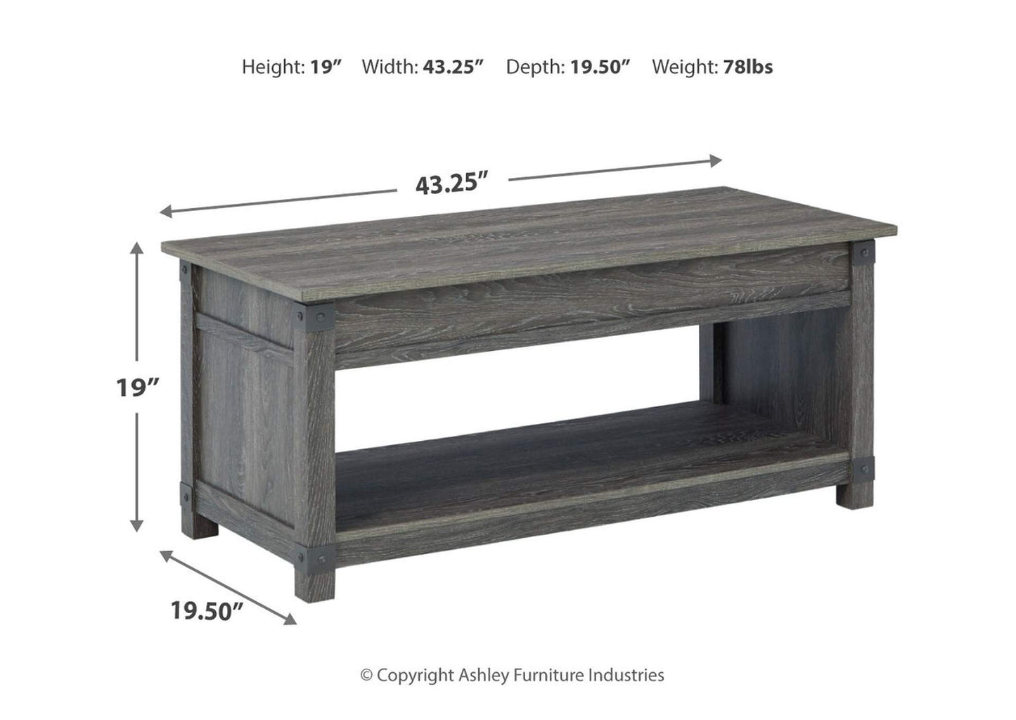 Freedan Lift-Top Coffee Table