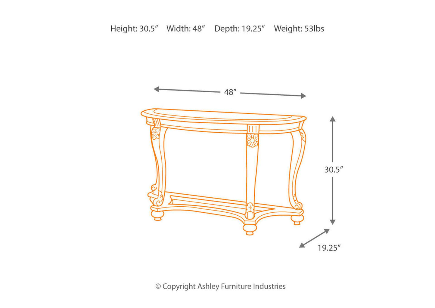 Norcastle Sofa/Console Table