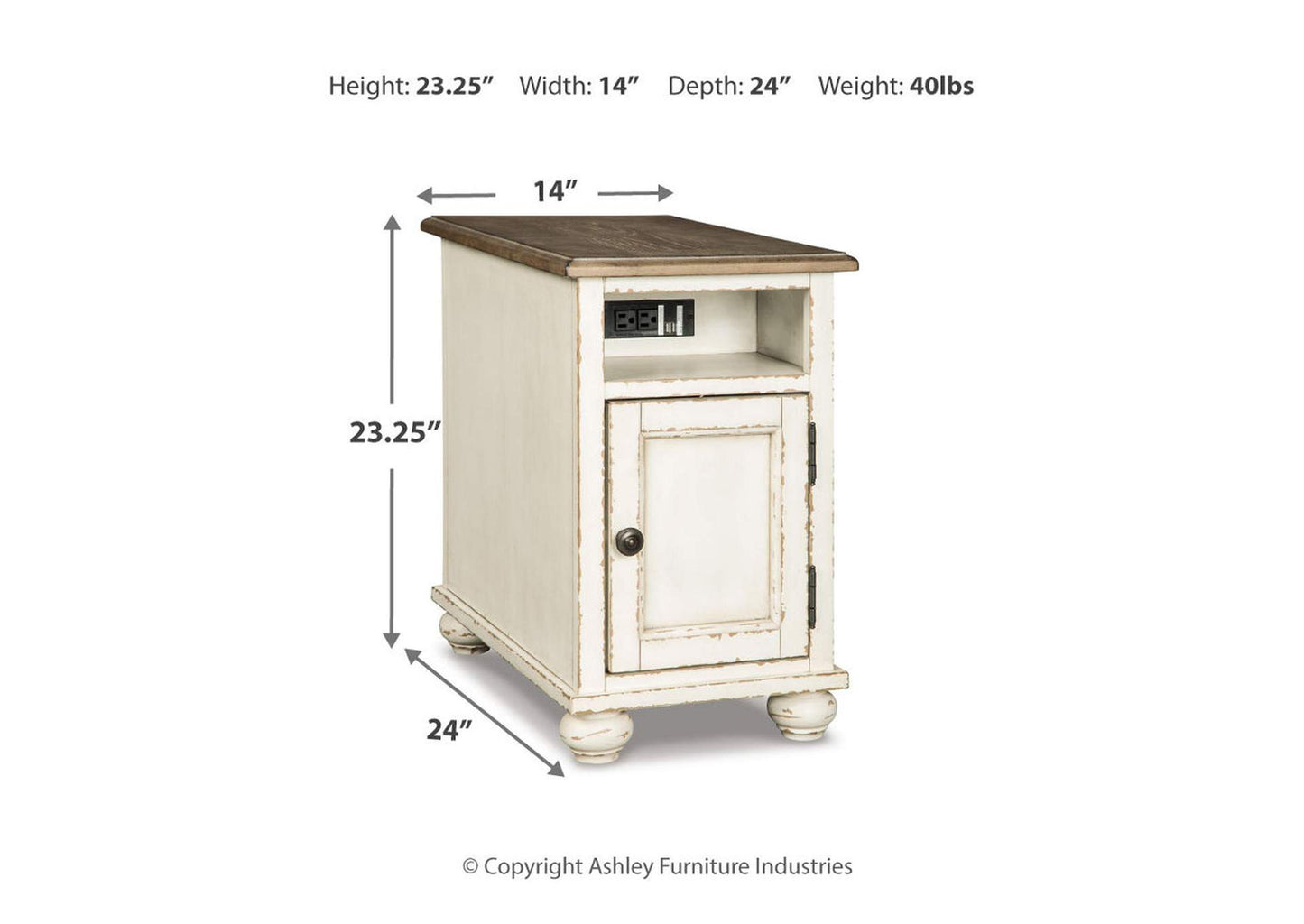 Realyn 2 End Tables with USB Charging