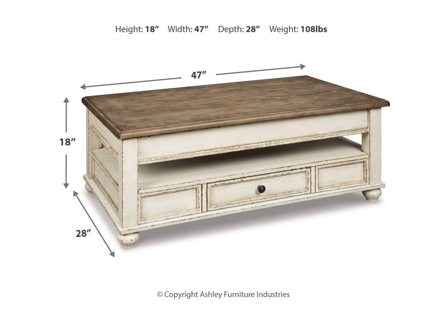 Realyn Coffee Table with 1 End Table