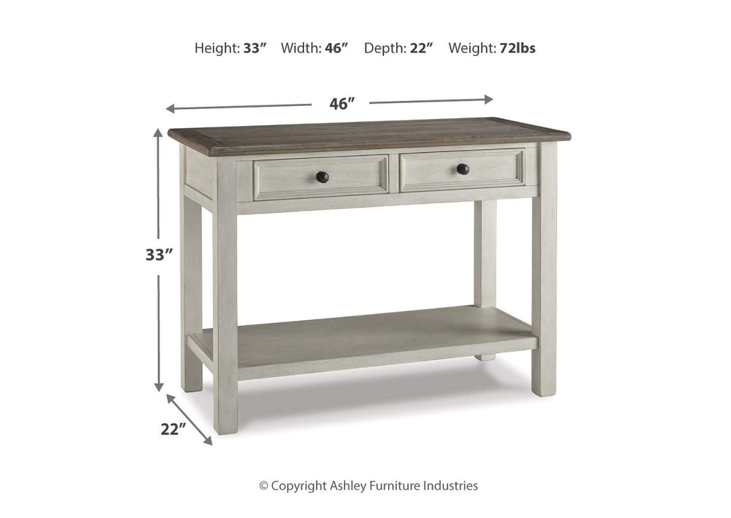 Bolanburg Sofa/Console Table