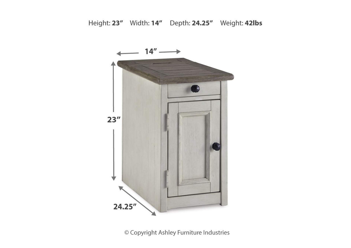 Bolanburg Chairside End Table with USB Ports & Outlets