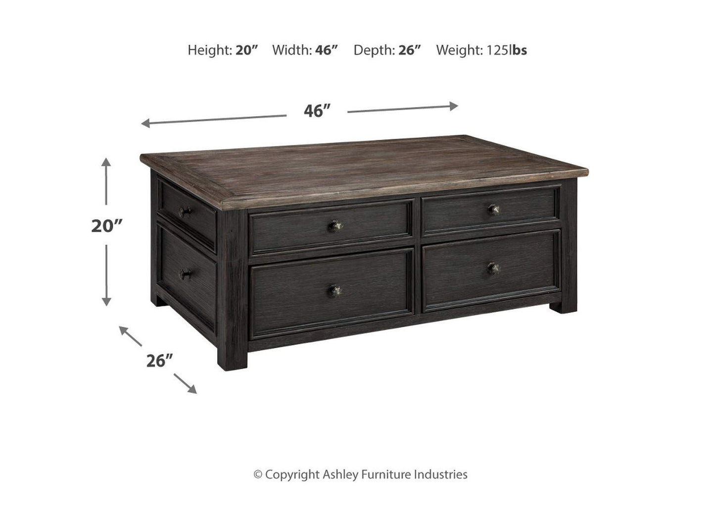 Tyler Creek Coffee Table with Lift Top