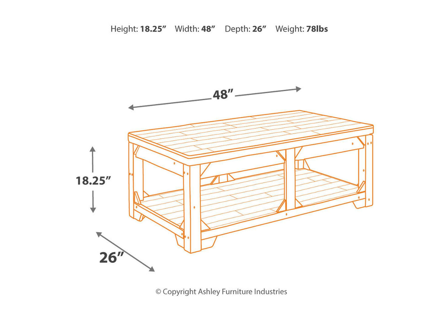 Fregine Coffee Table with 1 End Table