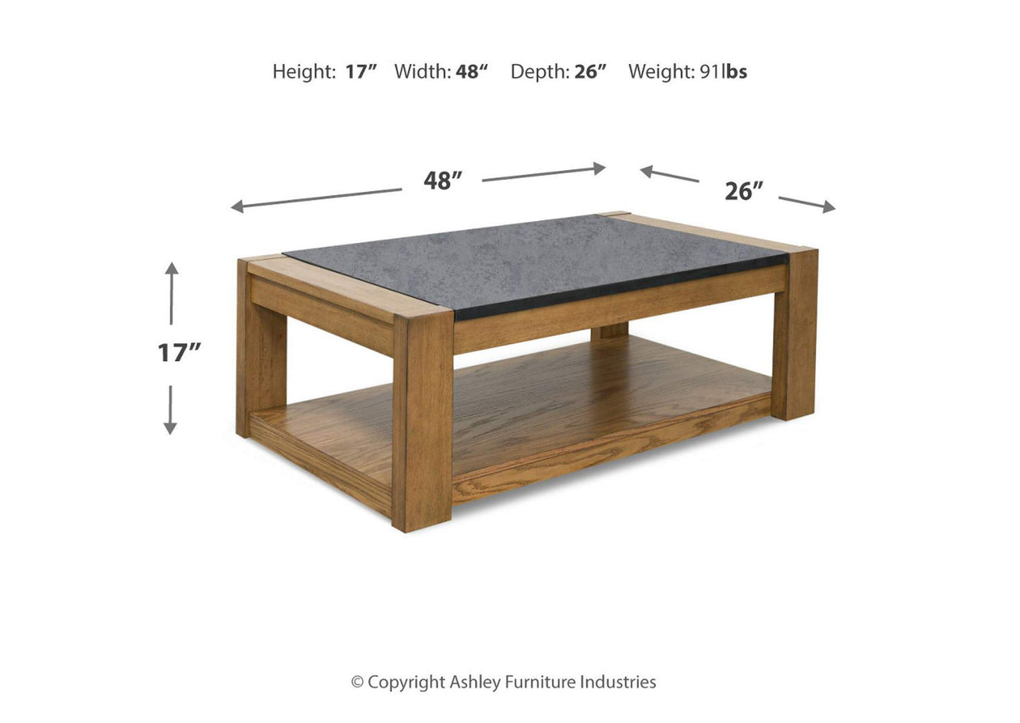 Quentina Coffee Table with 2 End Tables