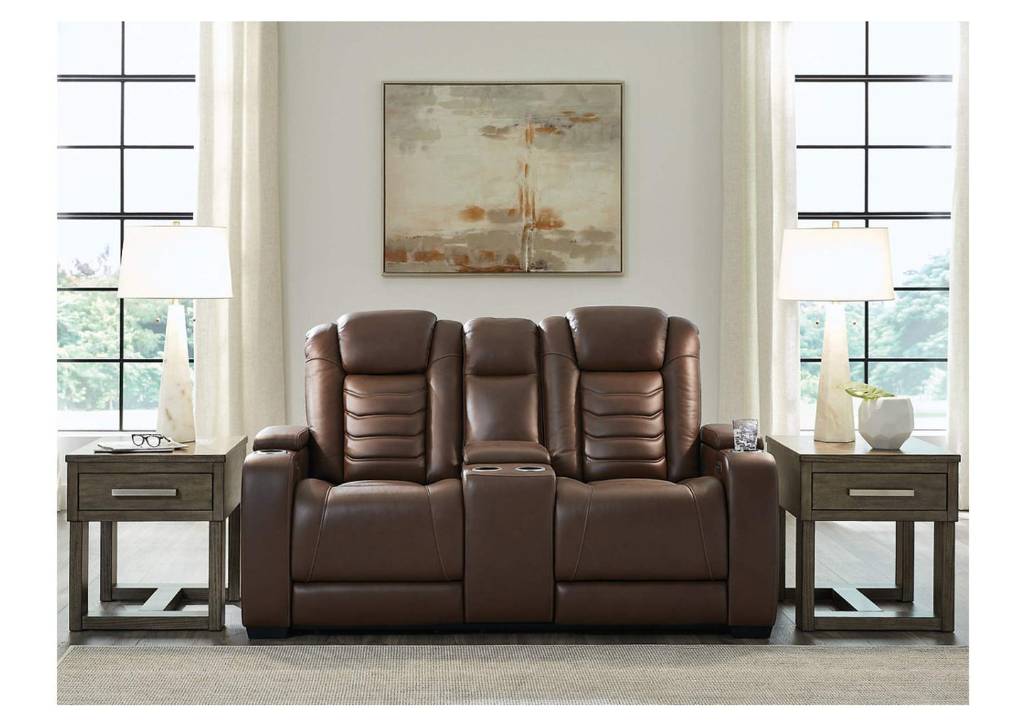 High Impact Power Reclining Loveseat with Console