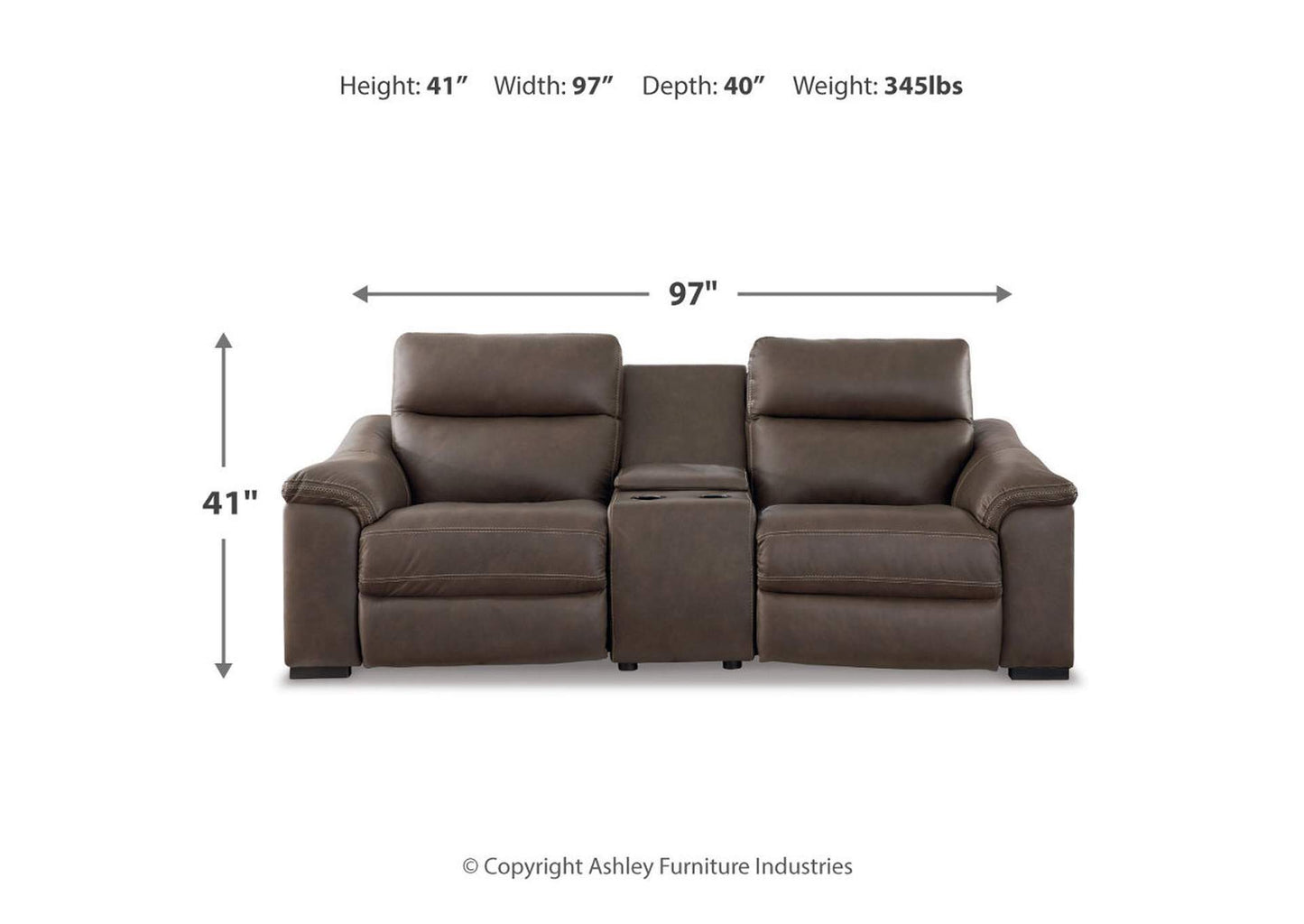 Salvatore 3-Piece Power Reclining Sectional Loveseat with Console