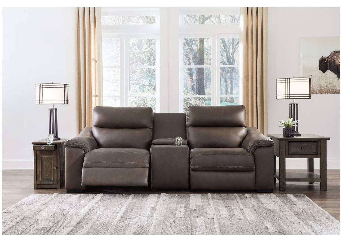 Salvatore 3-Piece Power Reclining Sectional Loveseat with Console