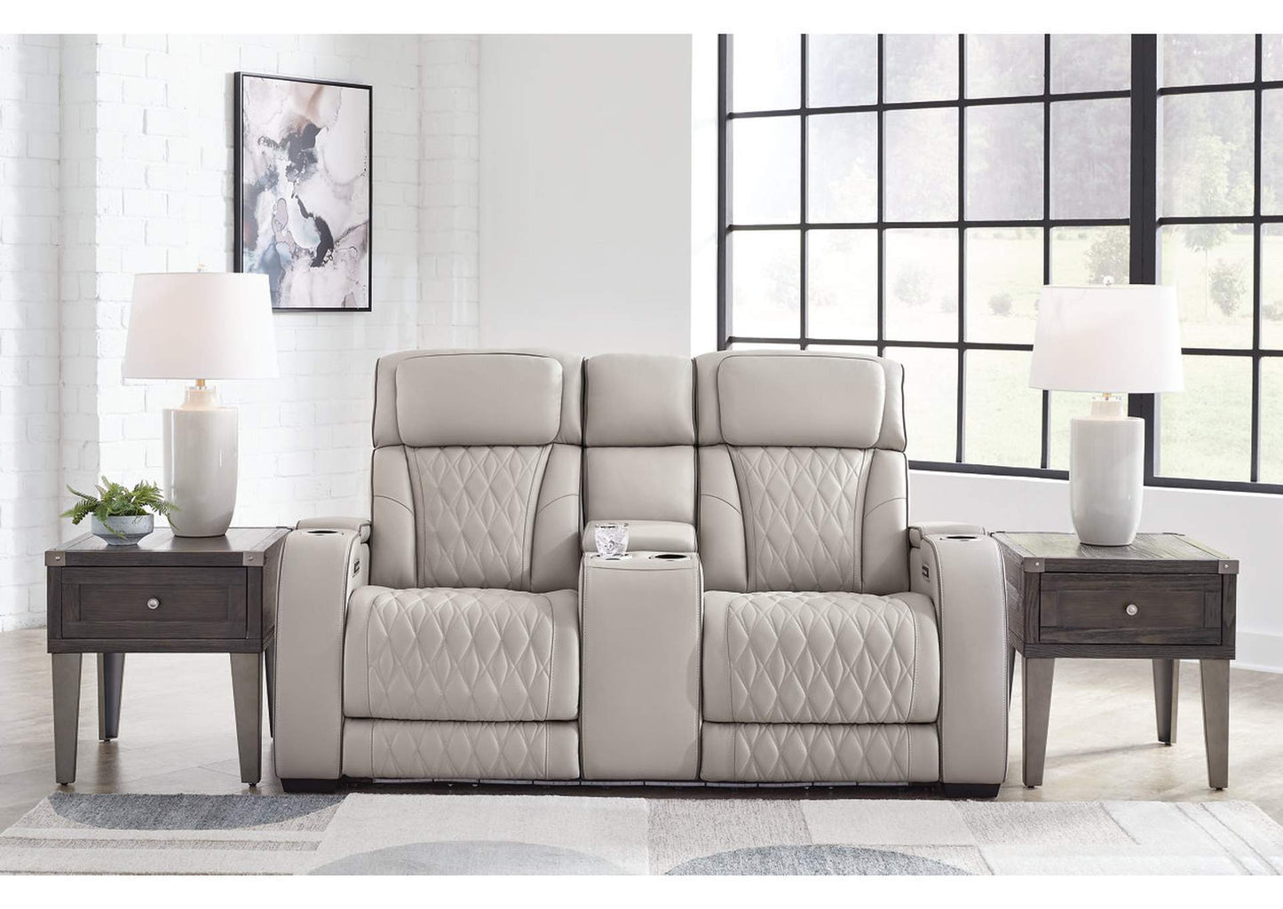 Boyington Dual Power Leather Sofa, Loveseat and Recliner