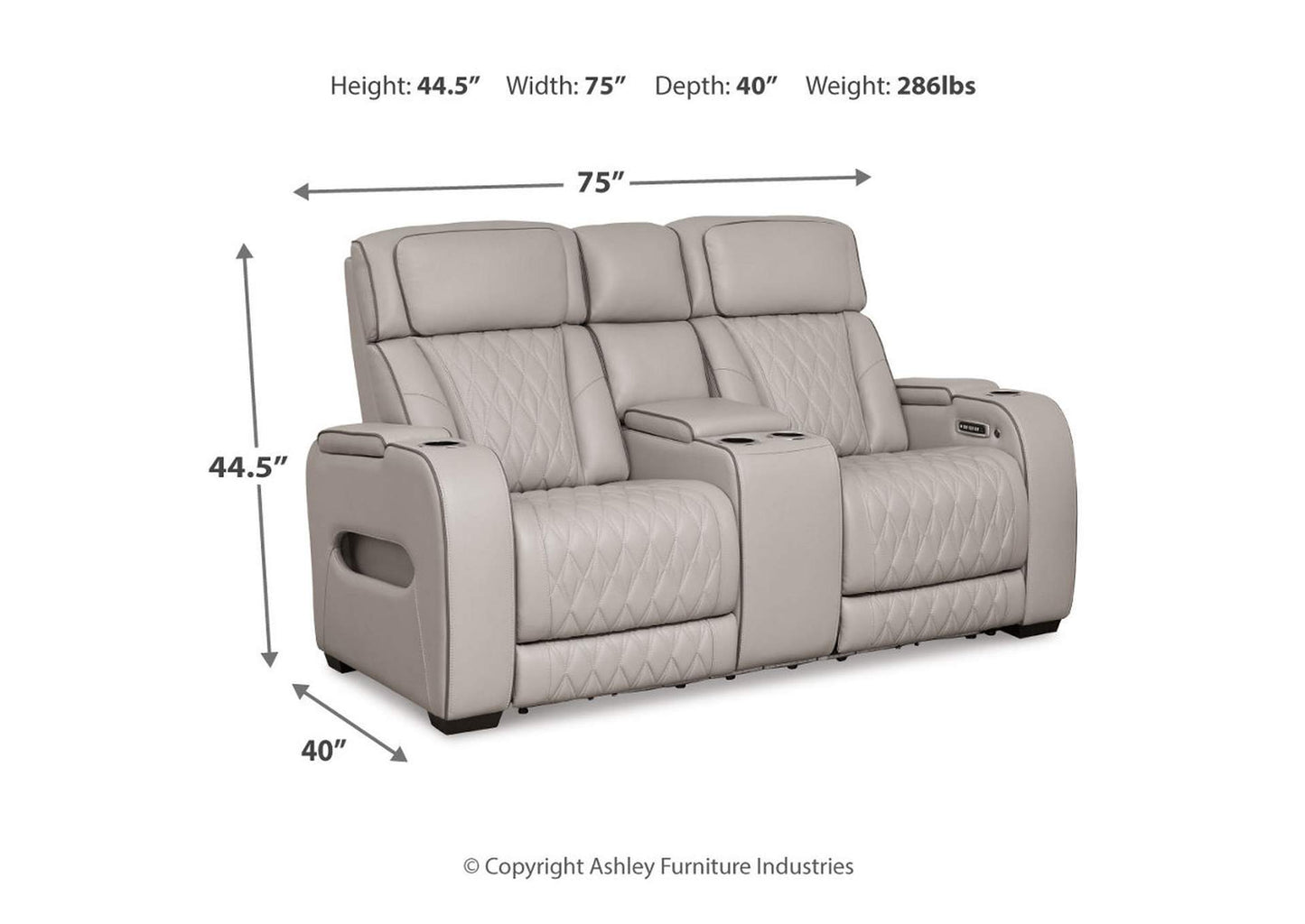 Boyington Dual Power Leather Sofa, Loveseat and Recliner