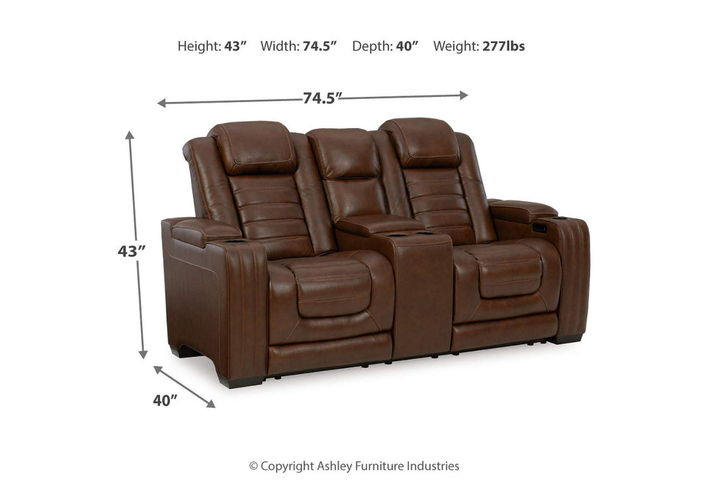 Backtrack Power Reclining Loveseat with Console