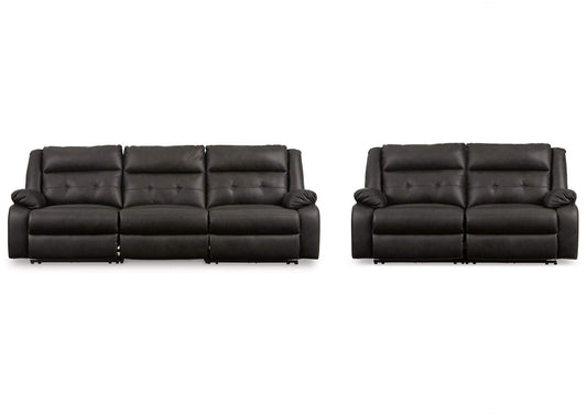 Mackie Pike Dual Power Leather Reclining Sofa and Loveseat