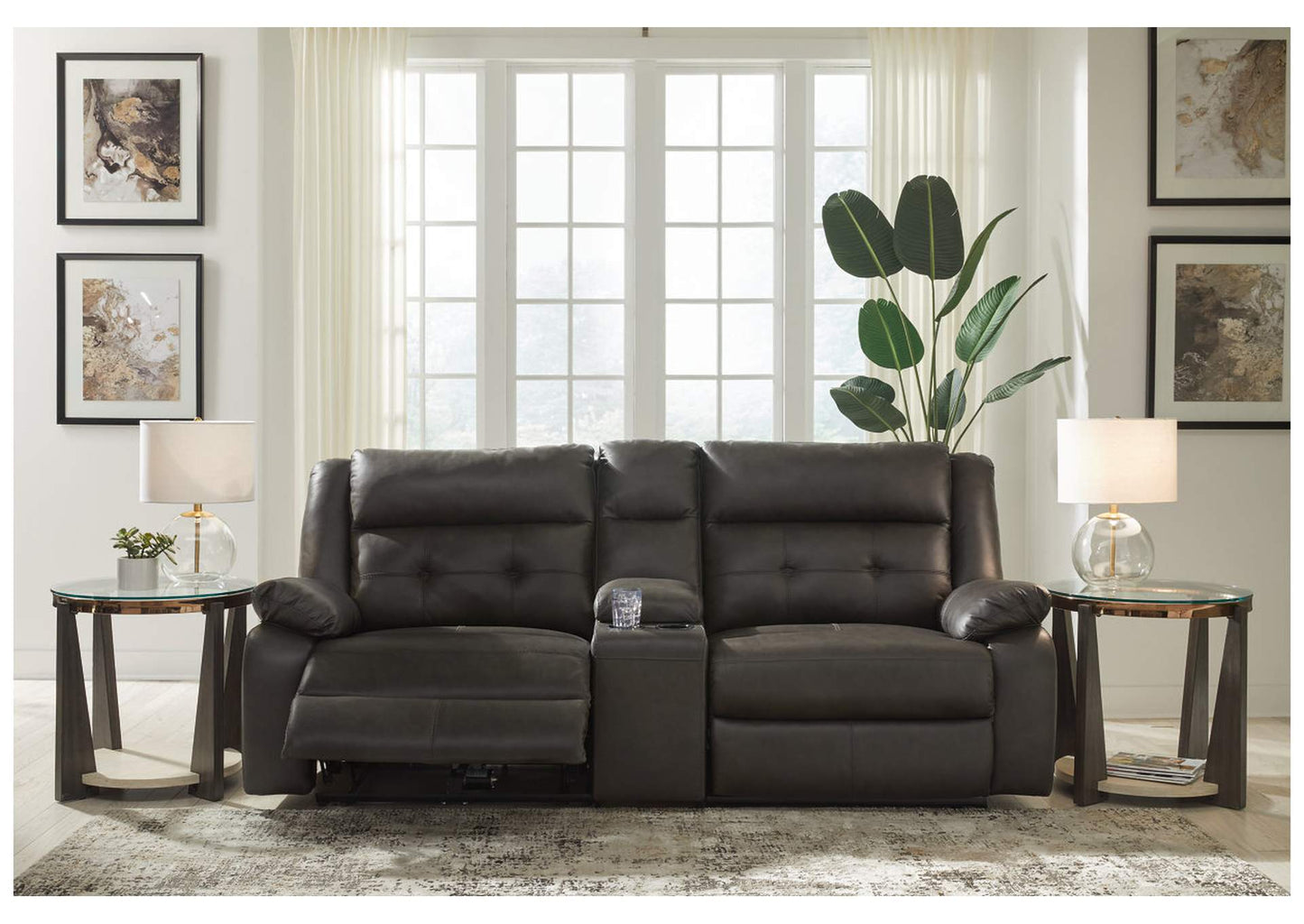 Mackie Pike Dual Power Leather Reclining Loveseat Set