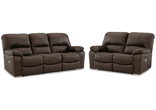 Leesworth Leather Power Sofa and Loveseat