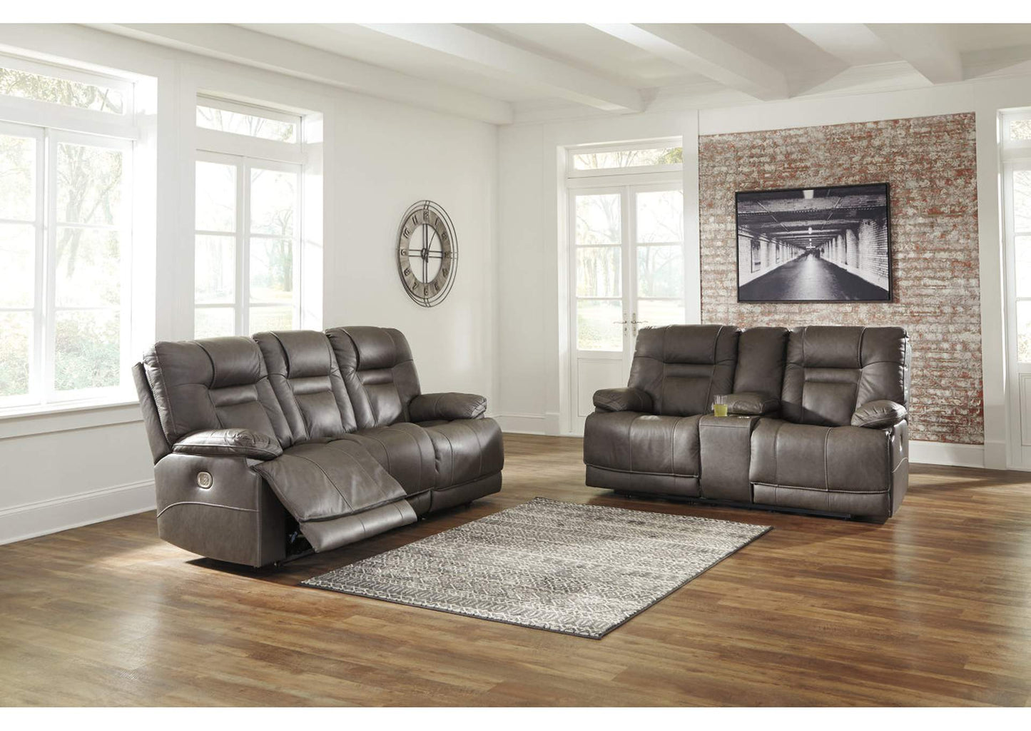 Wurstrow Triple Power Reclining Sofa and Loveseat Set