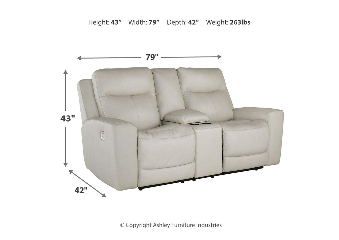 Mindanao Power Reclining Loveseat with Console