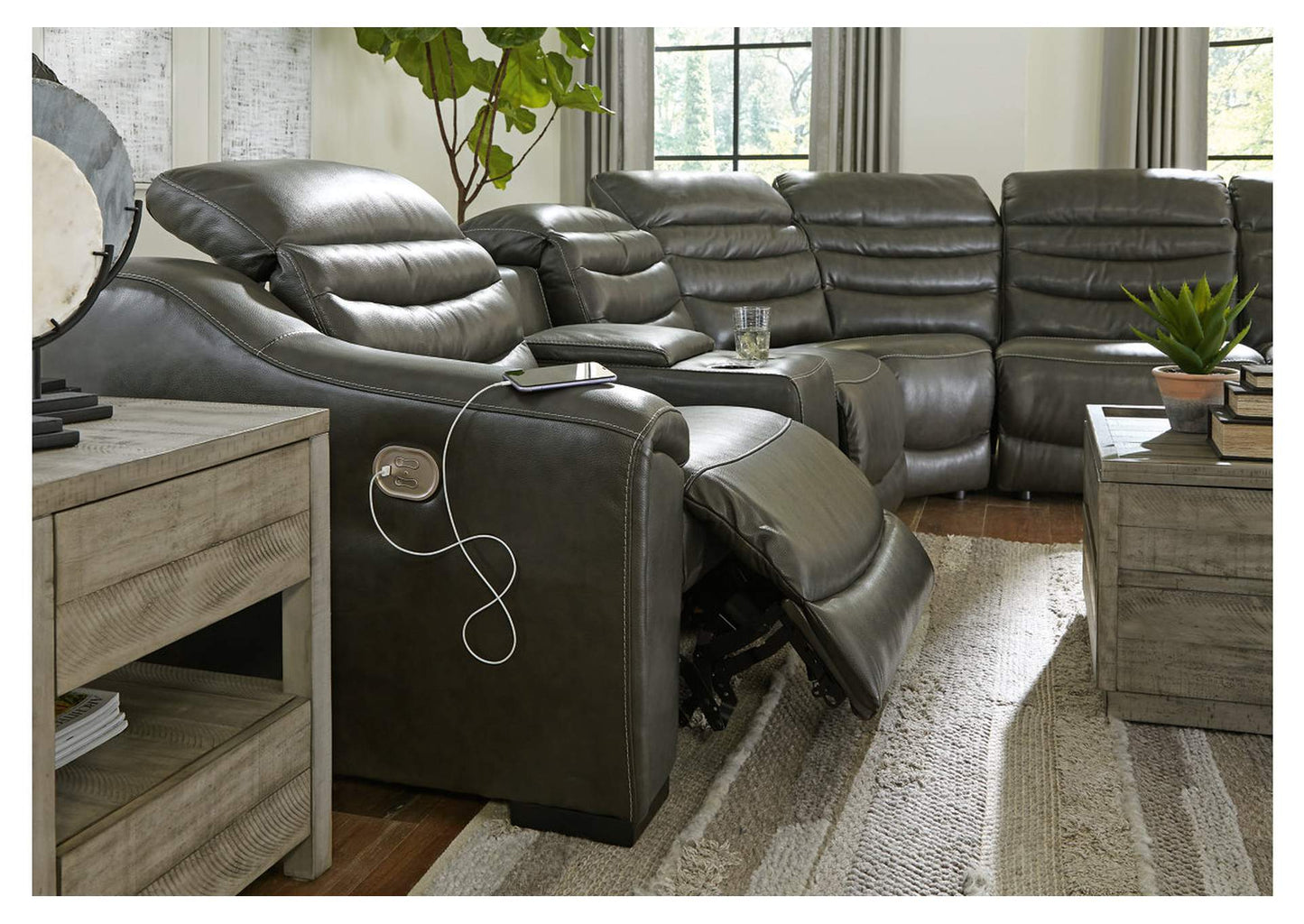 Center Line 6-Piece Power Sectional with Recliner