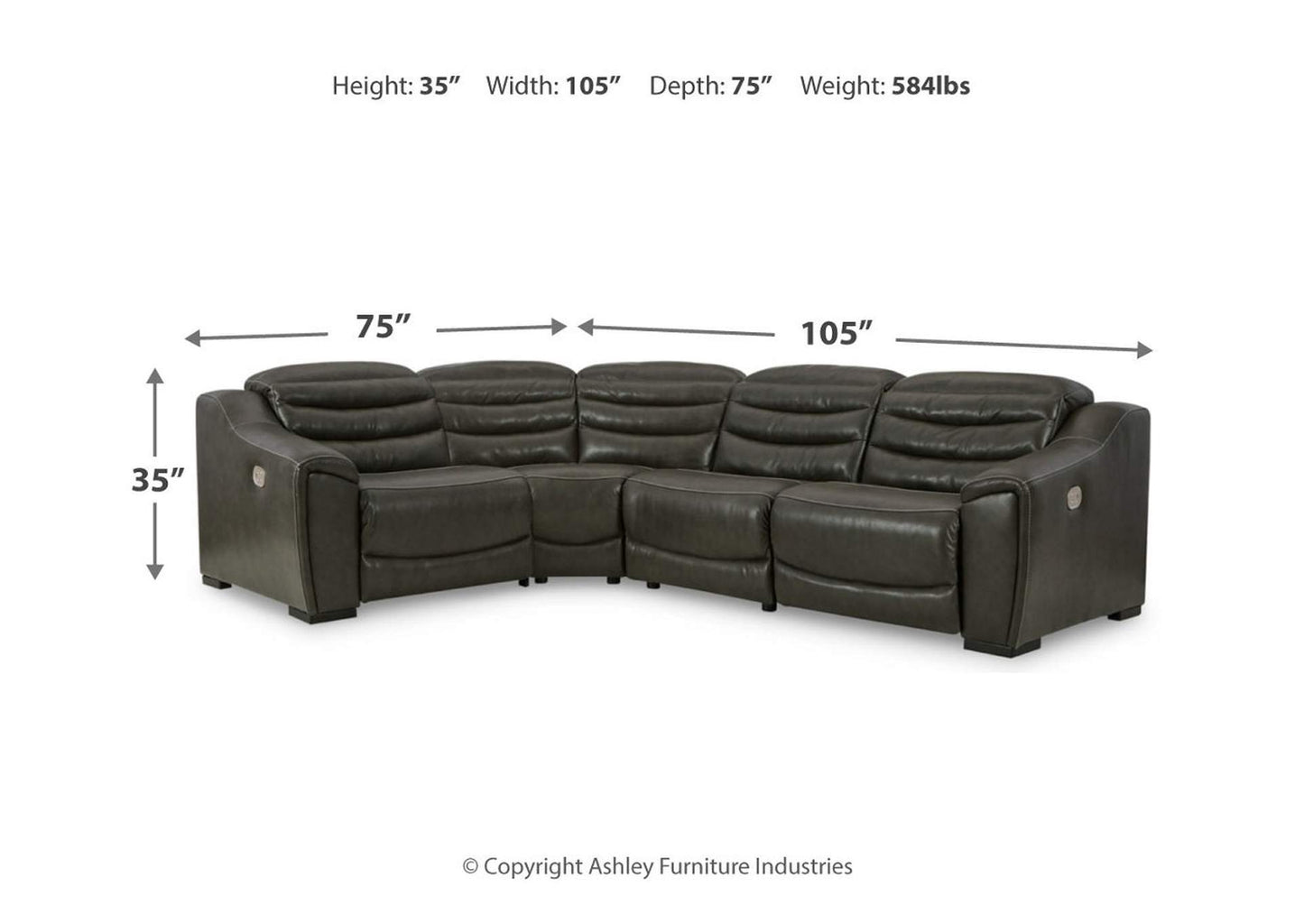 Center Line 4-Piece Power Reclining Sectional