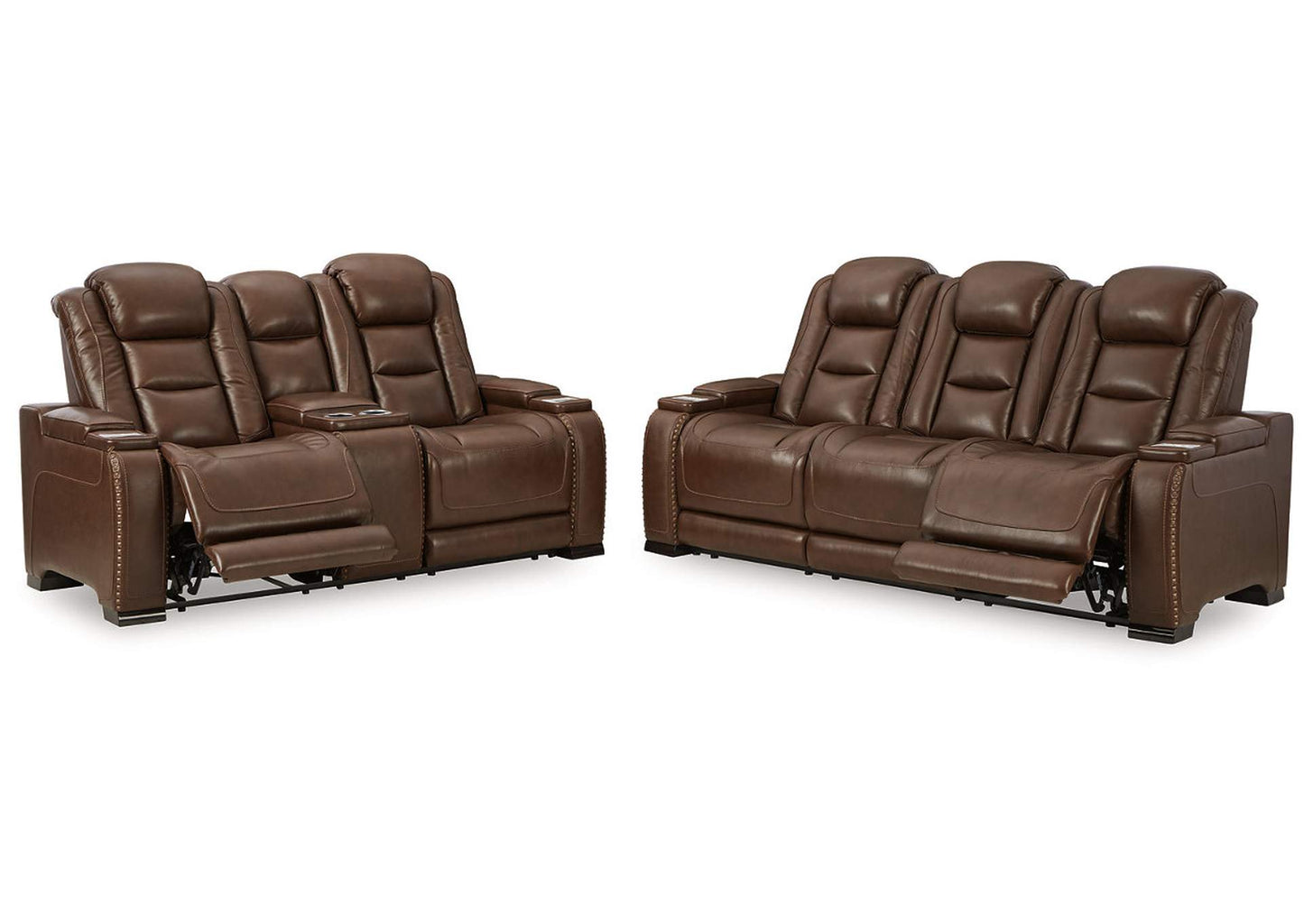 The Man-Den Triple Power Reclining Power Reclining Sofa and Loveseat