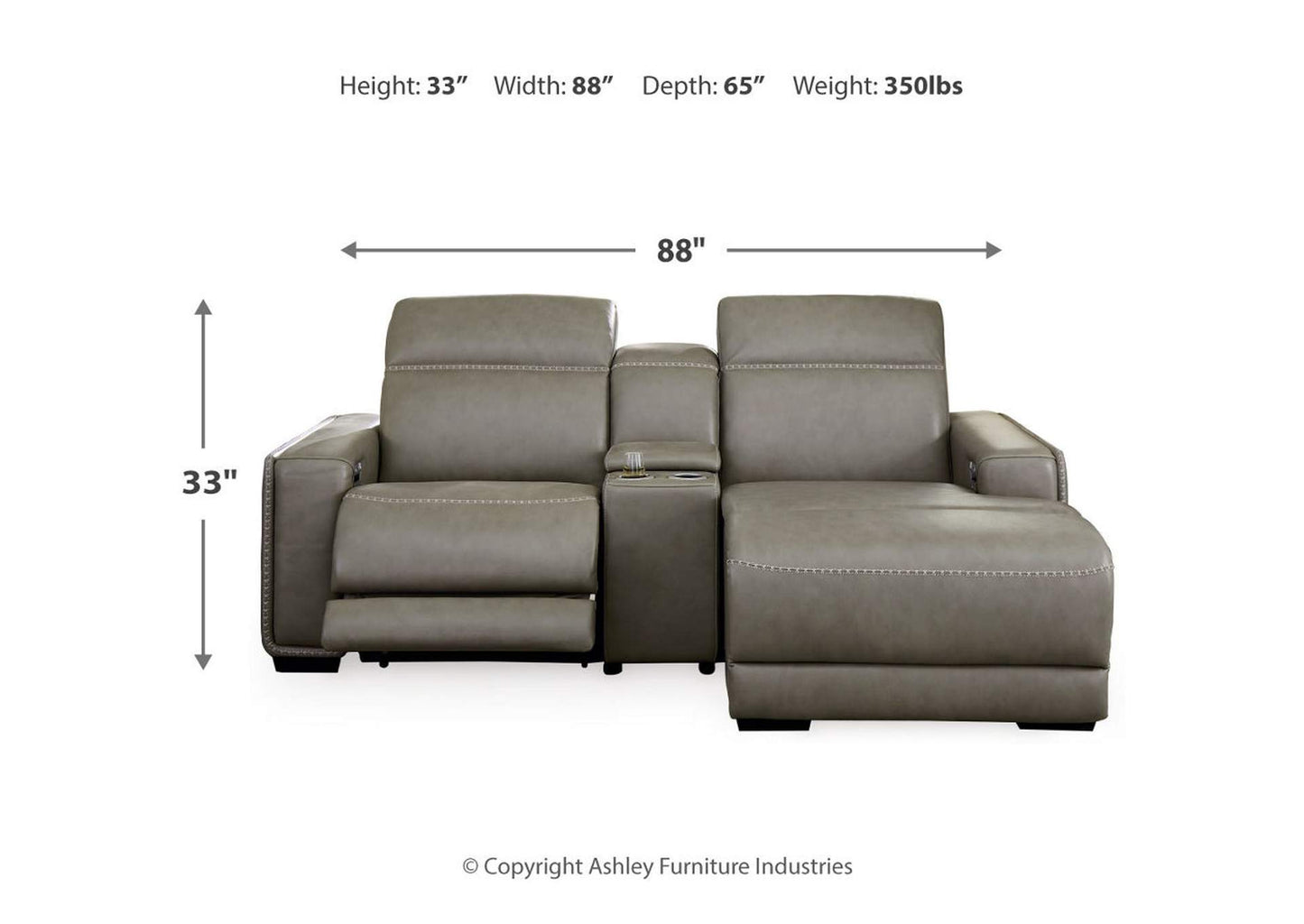 Correze 3-Piece Power Reclining Sectional with Chaise