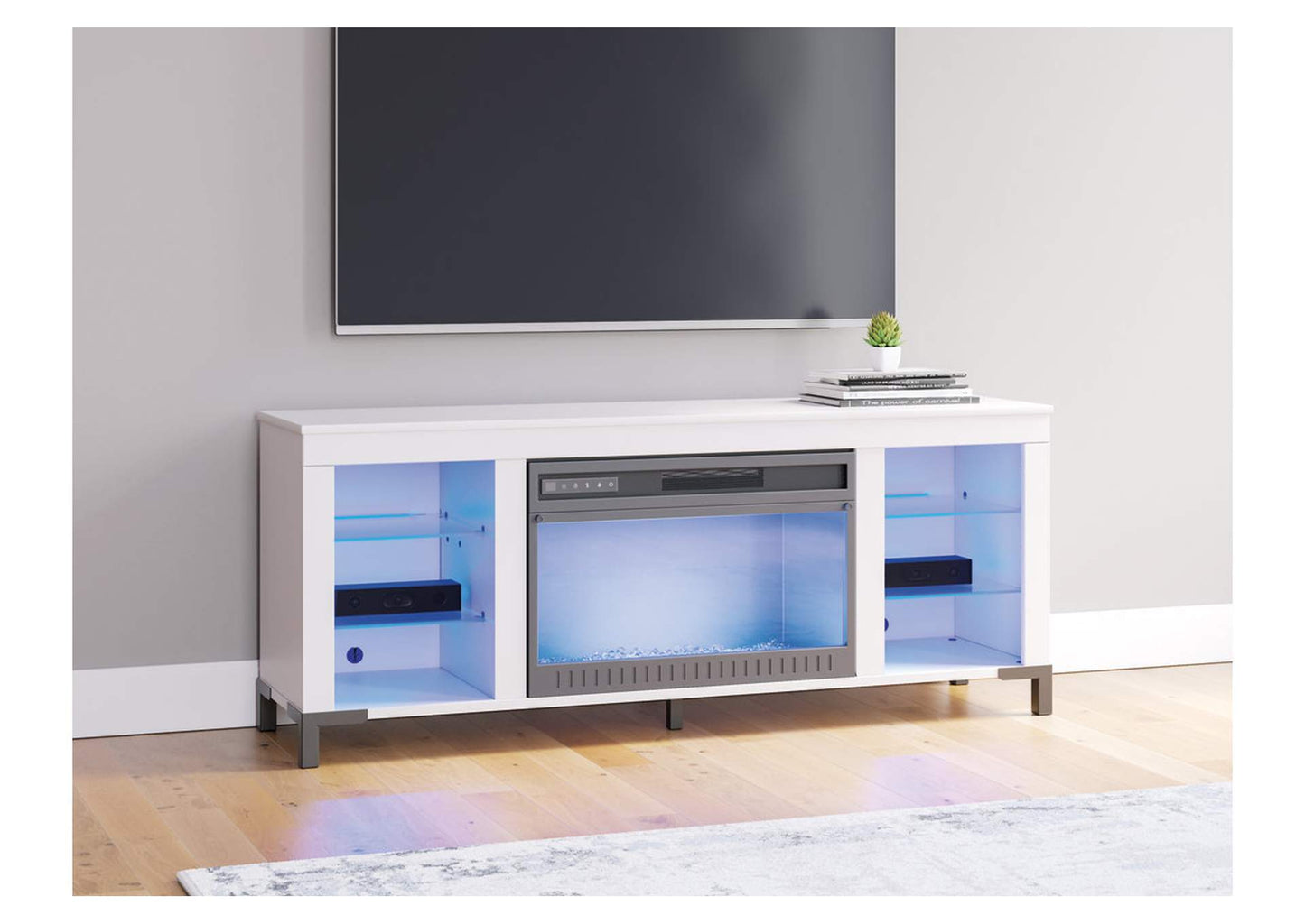 Brollevi 60" TV Stand with Electric Fireplace