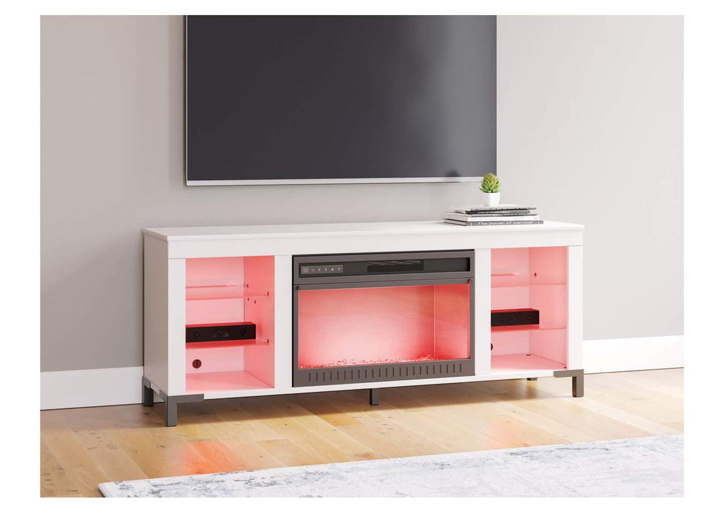 Brollevi 60" TV Stand with Electric Fireplace