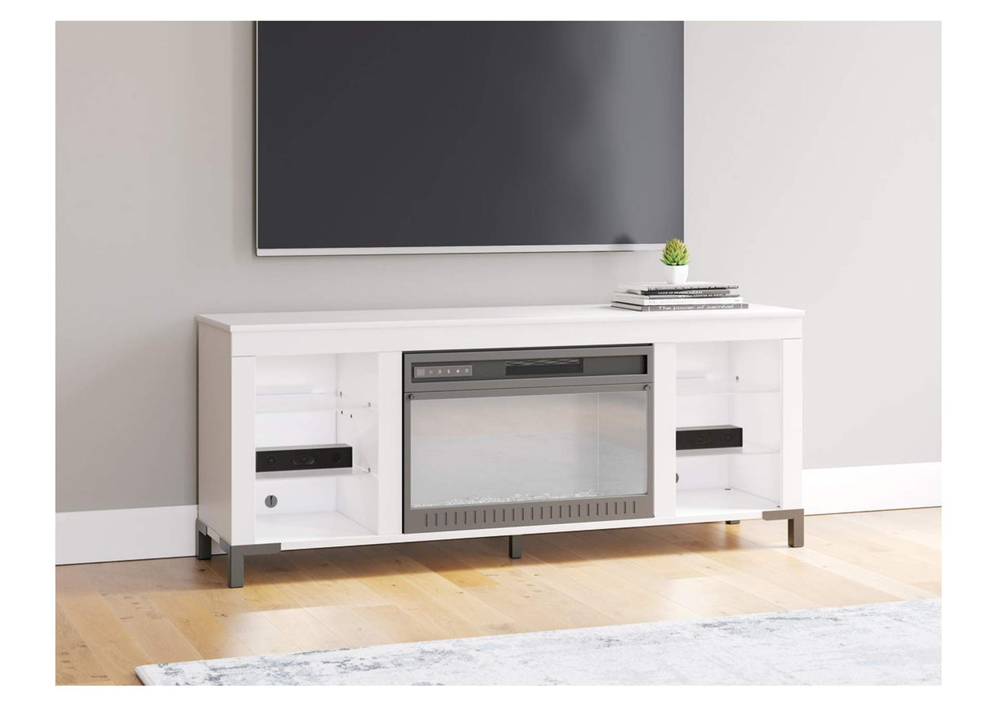 Brollevi 60" TV Stand with Electric Fireplace