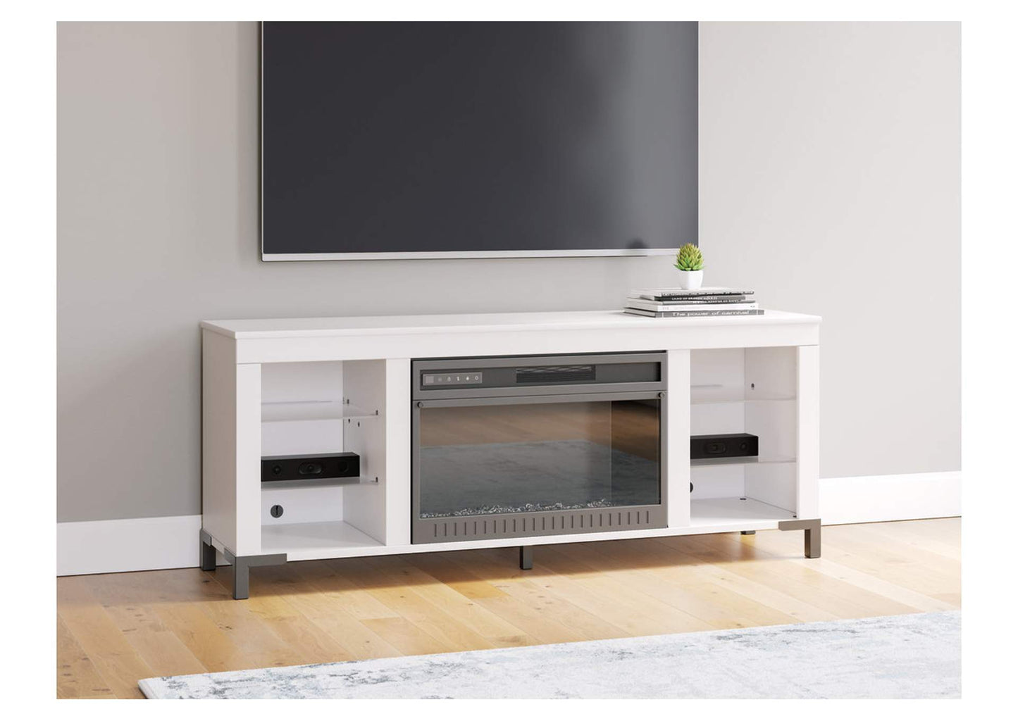 Brollevi 60" TV Stand with Electric Fireplace