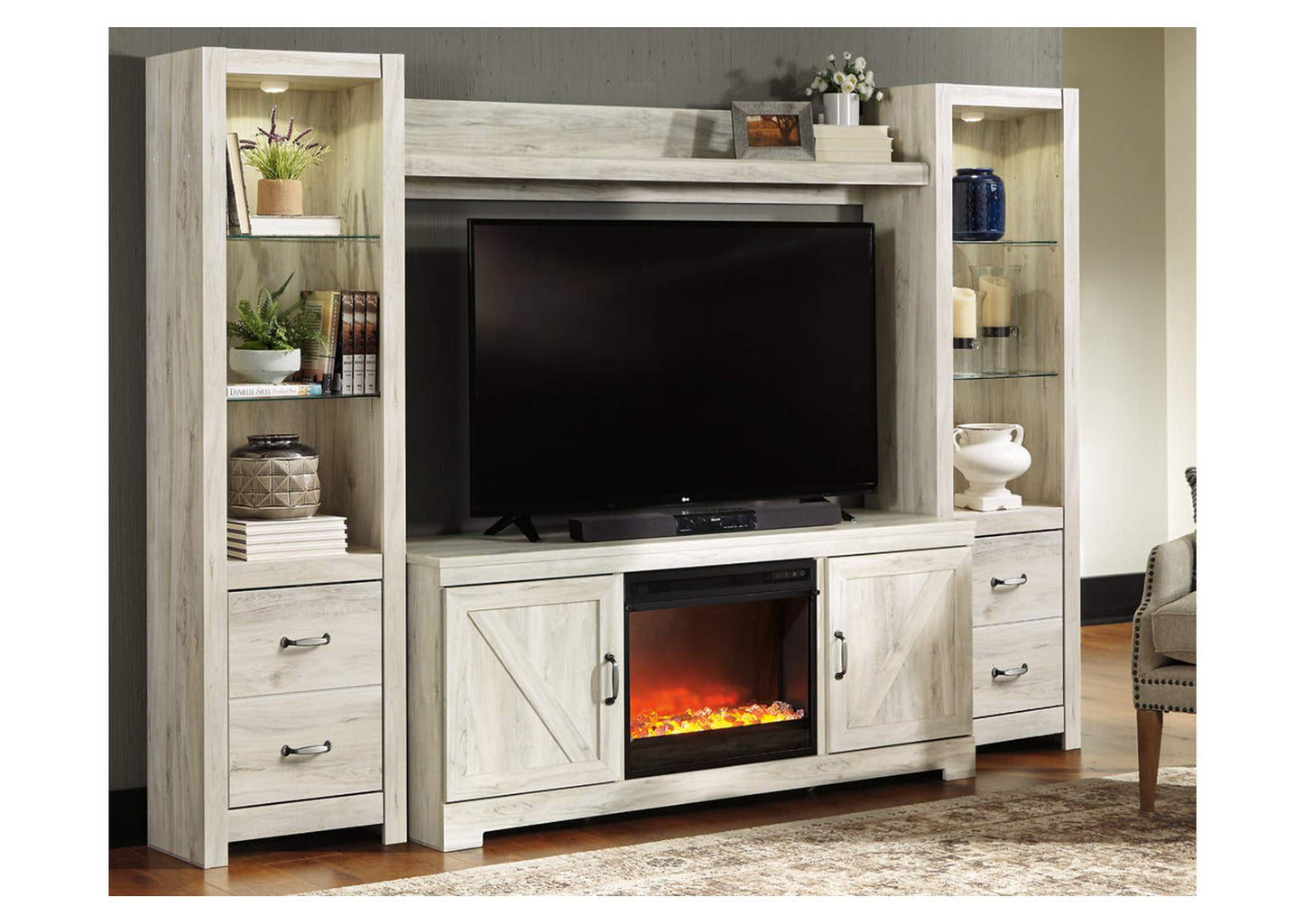 Bellaby 4-Piece Entertainment Center with Fireplace