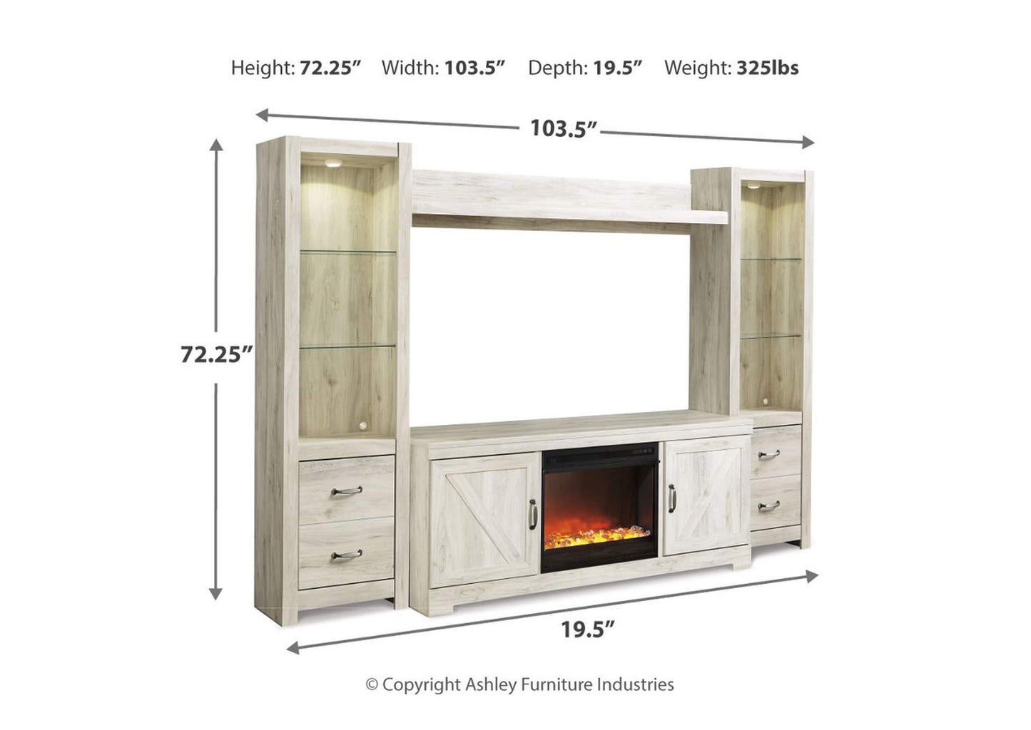 Bellaby 4-Piece Entertainment Center with Fireplace