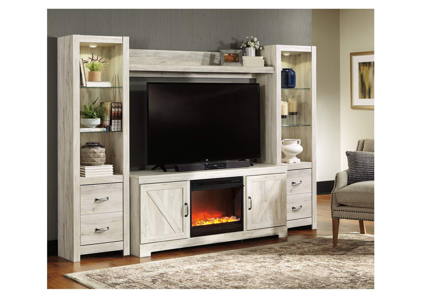 Bellaby 4-Piece Entertainment Center with Fireplace