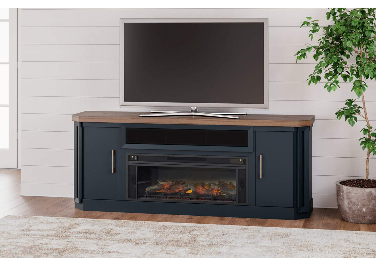 Landocken 83" TV Stand with Electric Fireplace