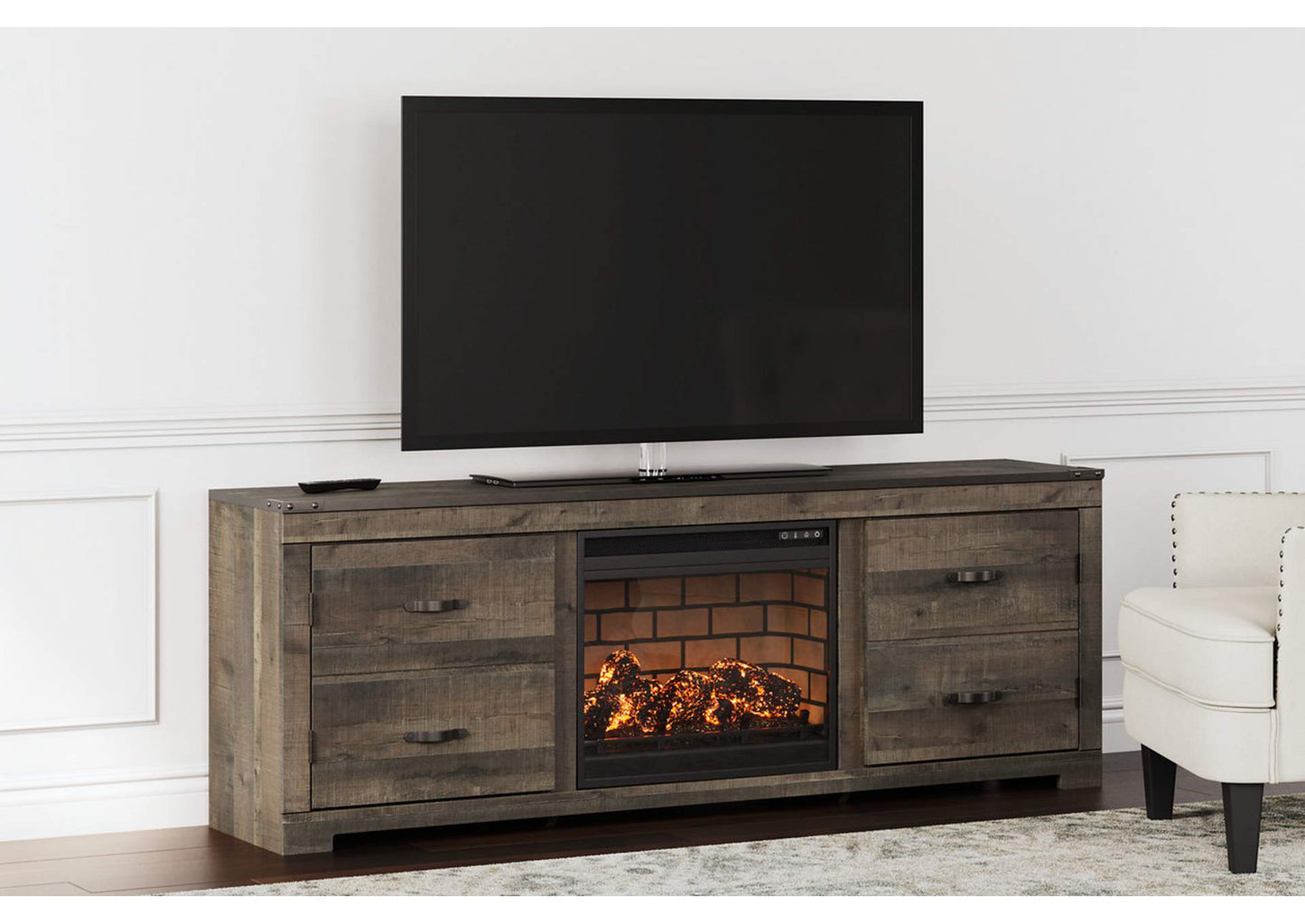 Trinell 72" TV Stand with Electric Fireplace