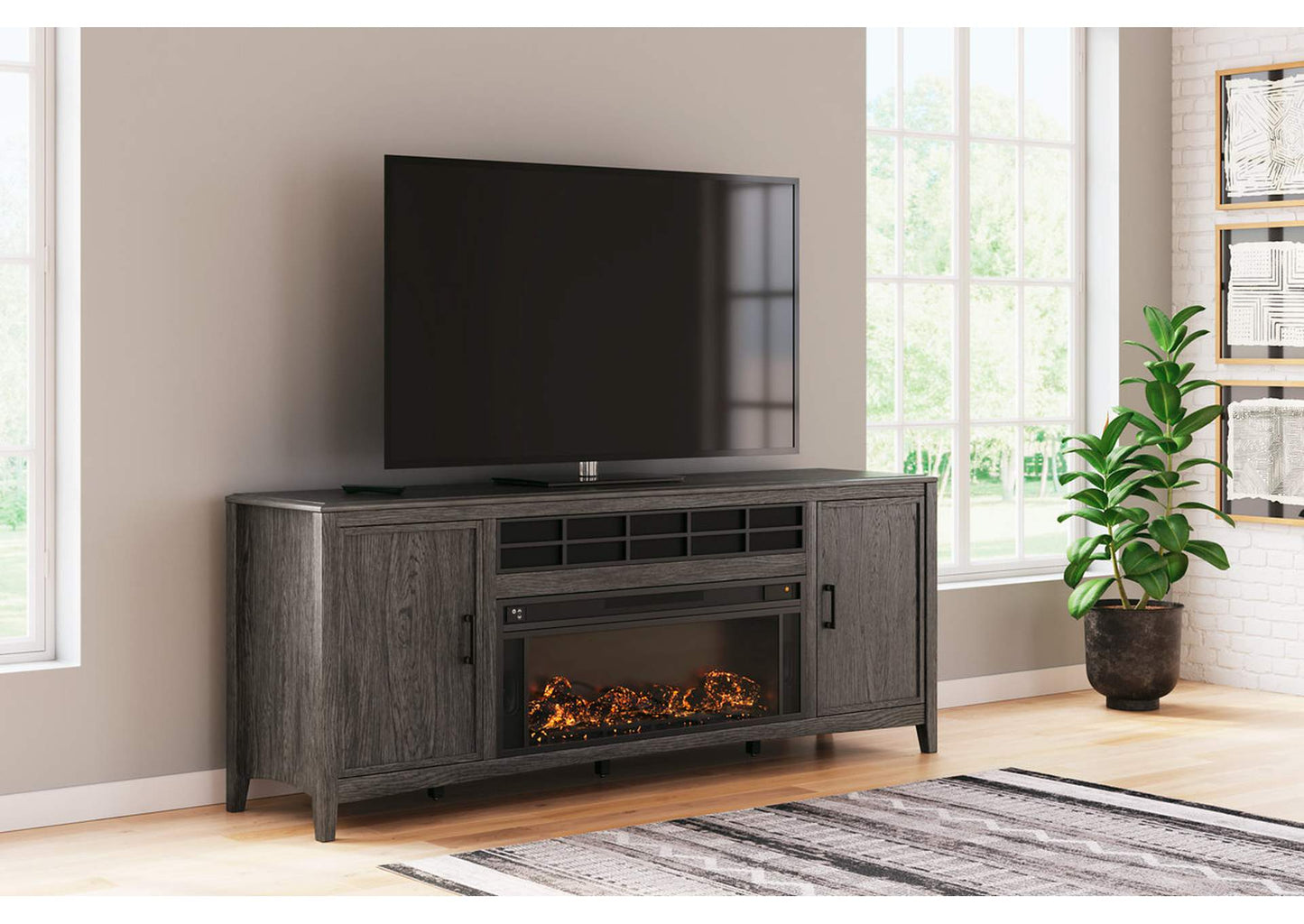 Montillan 84" TV Stand with Electric Fireplace