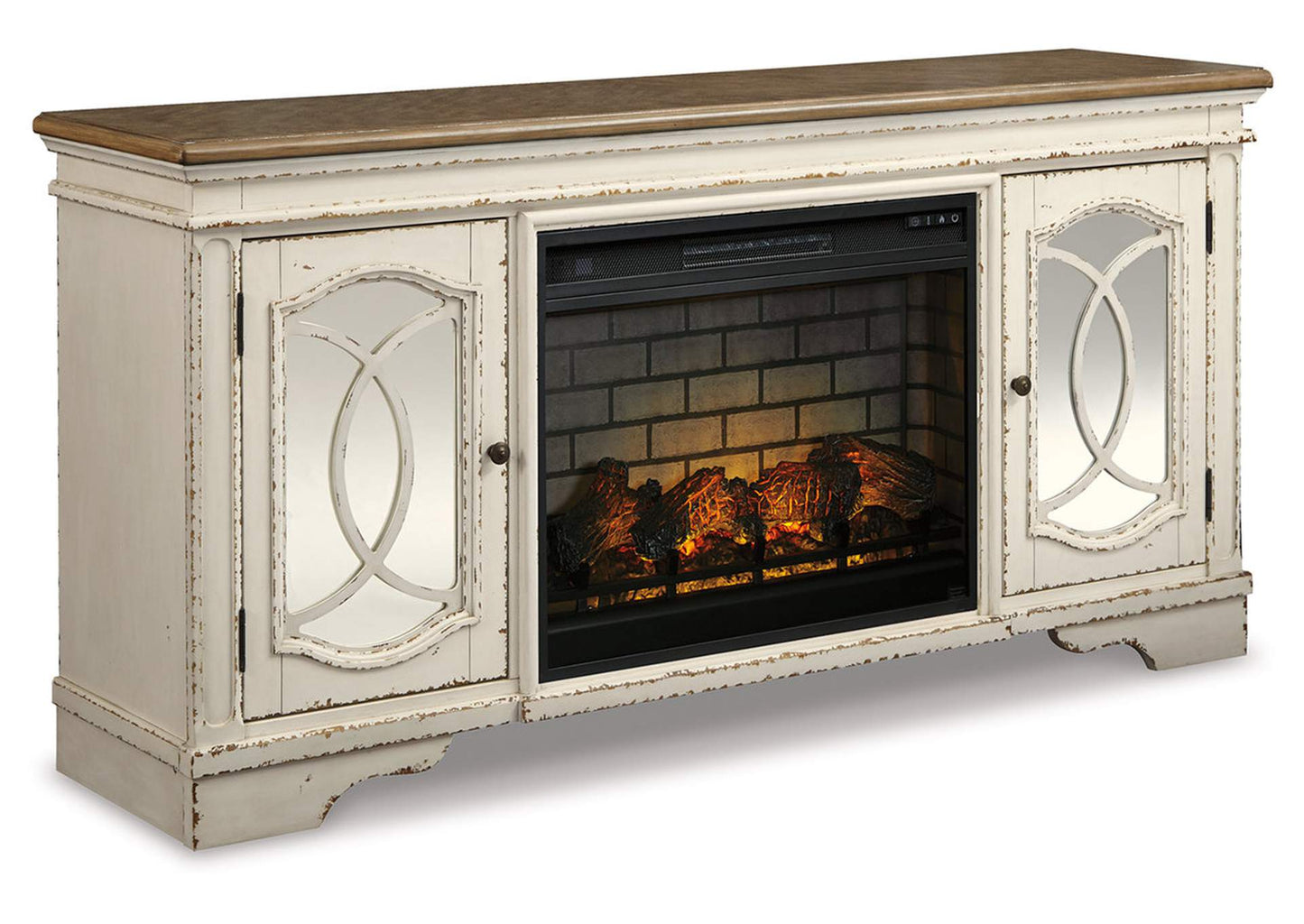 Realyn 74" TV Stand with Electric Fireplace