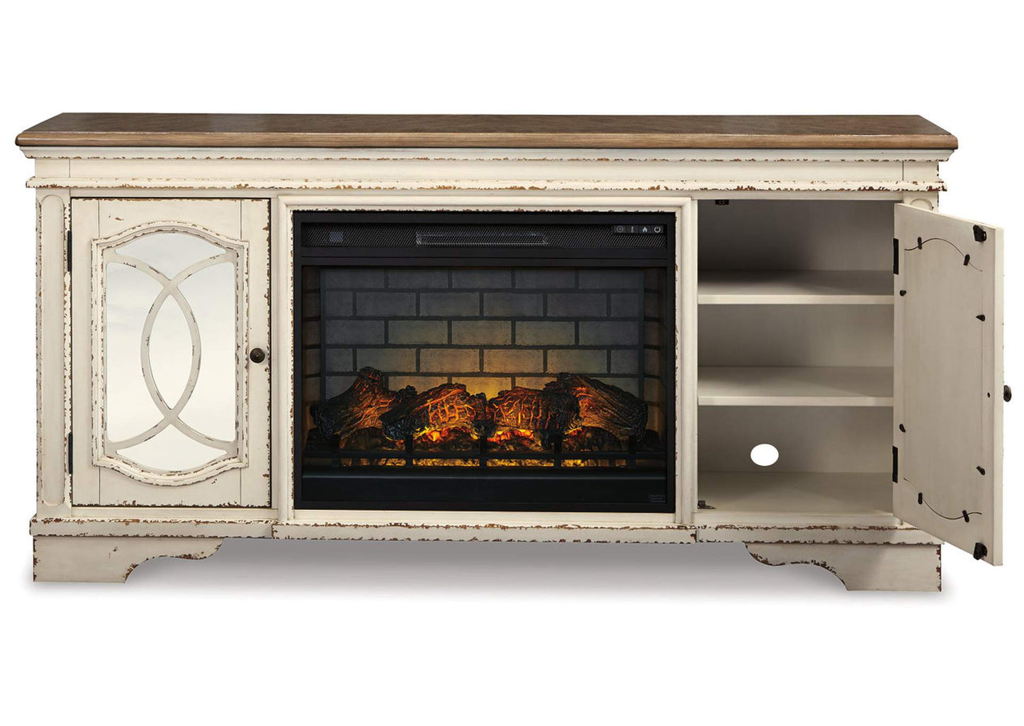 Realyn 74" TV Stand with Electric Fireplace